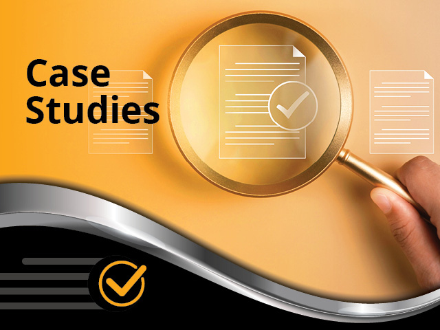 Image with magnifying glass over text to showcase CCTY's case studies